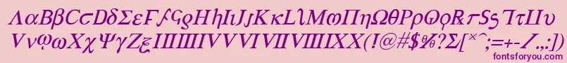 AchillesItalic Font – Purple Fonts on Pink Background