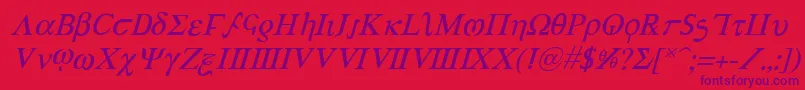 AchillesItalic Font – Purple Fonts on Red Background