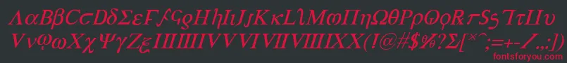 AchillesItalic Font – Red Fonts on Black Background