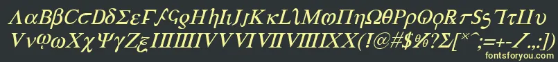 AchillesItalic Font – Yellow Fonts on Black Background