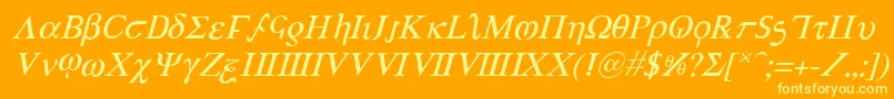Шрифт AchillesItalic – жёлтые шрифты на оранжевом фоне