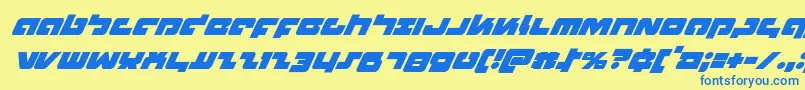 More about Boomsticksuperital Font Boomsticksuperital Font – Blue Fonts on Yellow Background