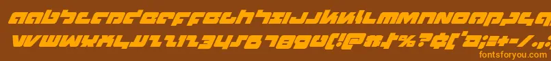 Boomsticksuperital-fontti – oranssit fontit ruskealla taustalla