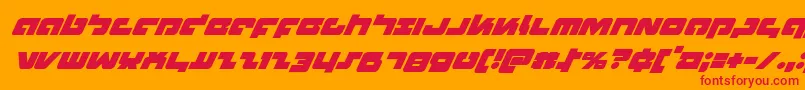 Boomsticksuperital-Schriftart – Rote Schriften auf orangefarbenem Hintergrund