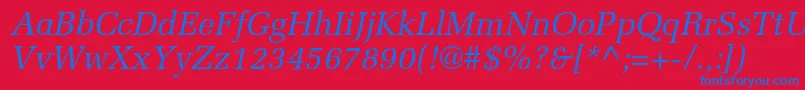 MeliorltstdItalic Font – Blue Fonts on Red Background