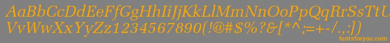 MeliorltstdItalic Font – Orange Fonts on Gray Background