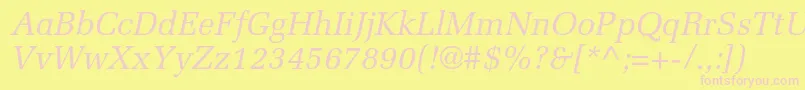 MeliorltstdItalic Font – Pink Fonts on Yellow Background