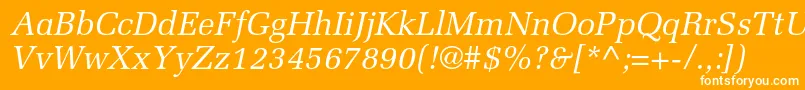 MeliorltstdItalic Font – White Fonts on Orange Background