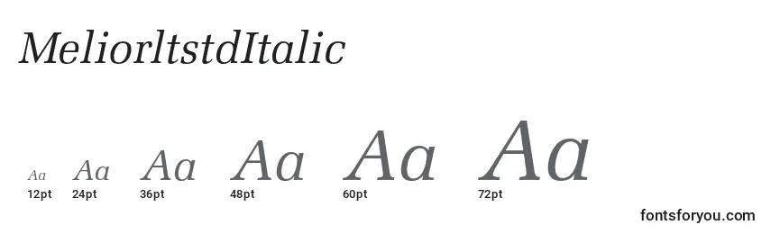Размеры шрифта MeliorltstdItalic