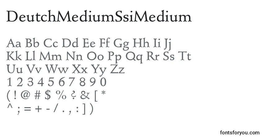 Czcionka DeutchMediumSsiMedium – alfabet, cyfry, specjalne znaki