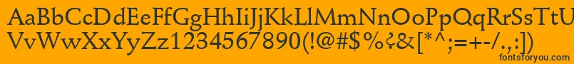 Шрифт DeutchMediumSsiMedium – чёрные шрифты на оранжевом фоне