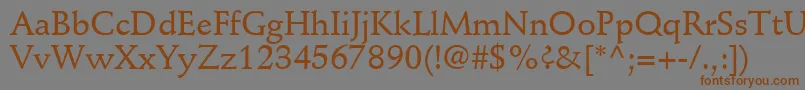 DeutchMediumSsiMedium-Schriftart – Braune Schriften auf grauem Hintergrund