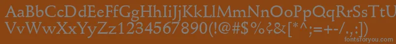 フォントDeutchMediumSsiMedium – 茶色の背景に灰色の文字