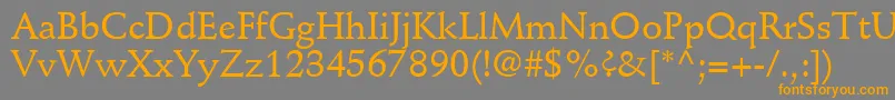 フォントDeutchMediumSsiMedium – オレンジの文字は灰色の背景にあります。