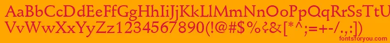DeutchMediumSsiMedium Font – Red Fonts on Orange Background