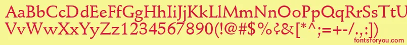 DeutchMediumSsiMedium Font – Red Fonts on Yellow Background