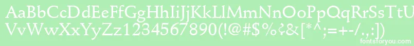 DeutchMediumSsiMedium-Schriftart – Weiße Schriften auf grünem Hintergrund