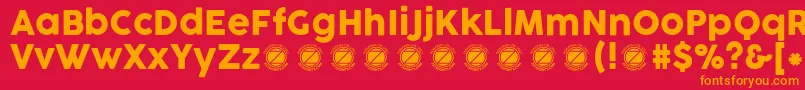 CocogooseProTrial Font – Orange Fonts on Red Background