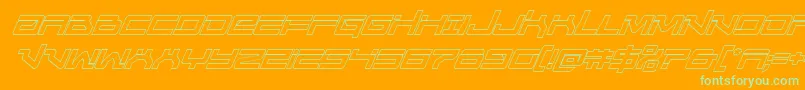 Шрифт Unitedplanetsoutital – зелёные шрифты на оранжевом фоне