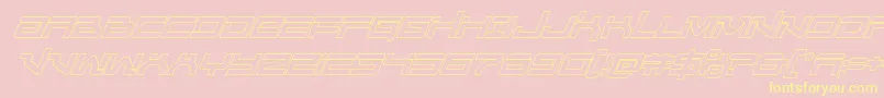 Unitedplanetsoutital-Schriftart – Gelbe Schriften auf rosa Hintergrund