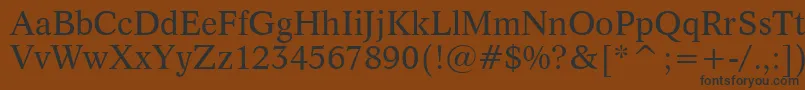 フォントDutch809Bt – 黒い文字が茶色の背景にあります