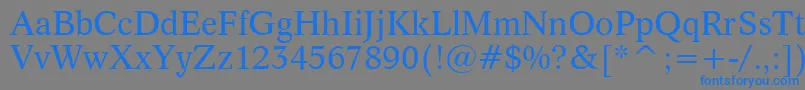 フォントDutch809Bt – 灰色の背景に青い文字