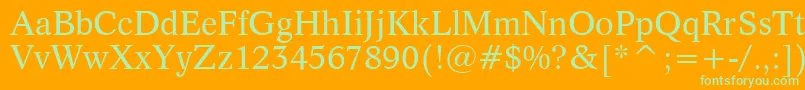 Dutch809Bt-Schriftart – Grüne Schriften auf orangefarbenem Hintergrund