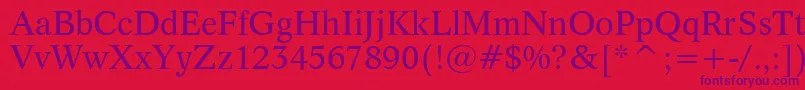 Weitere Informationen zur Dutch809Bt-Schriftart Dutch809Bt-Schriftart – Violette Schriften auf rotem Hintergrund