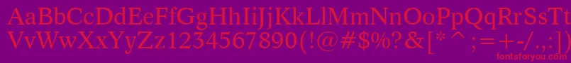 Шрифт Dutch809Bt – красные шрифты на фиолетовом фоне