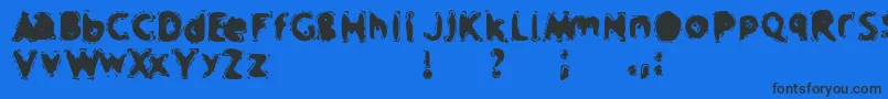 CrapMusic Font – Black Fonts on Blue Background