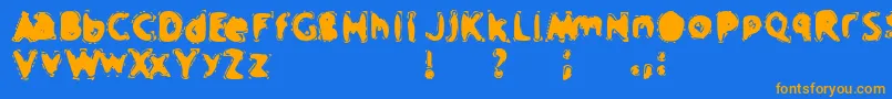 Fonte CrapMusic – fontes laranjas em um fundo azul