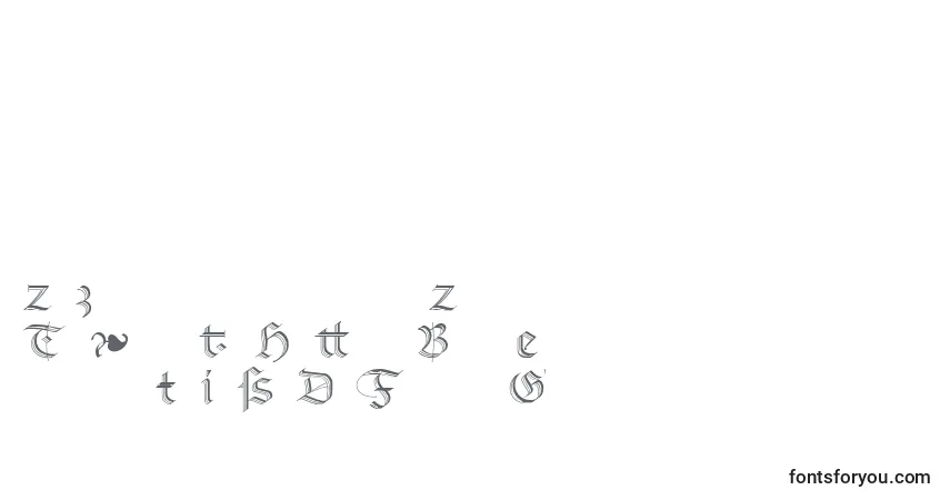 A fonte RichmondzierschriftLtAlternate – alfabeto, números, caracteres especiais