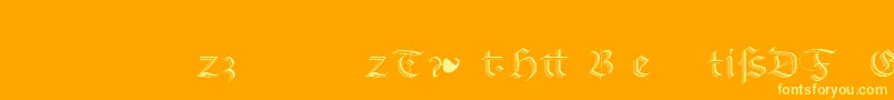 RichmondzierschriftLtAlternate-Schriftart – Gelbe Schriften auf orangefarbenem Hintergrund