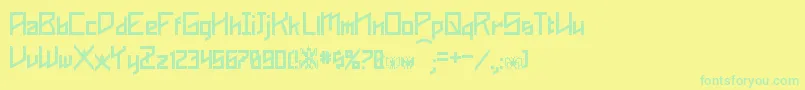 Phoenixians Font – Green Fonts on Yellow Background