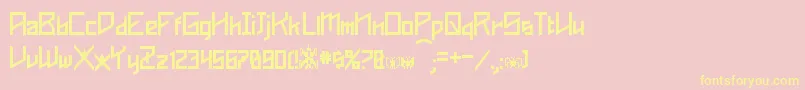 Phoenixians Font – Yellow Fonts on Pink Background
