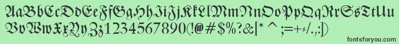 ZentenarFraktur Font – Black Fonts on Green Background