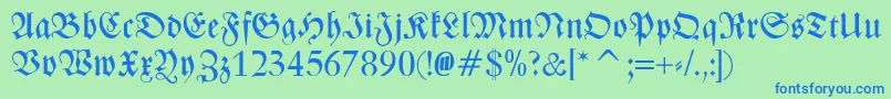 ZentenarFraktur Font – Blue Fonts on Green Background