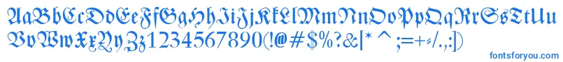 ZentenarFraktur Font – Blue Fonts on White Background