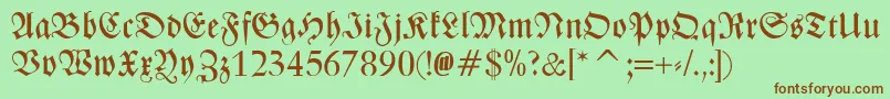 ZentenarFraktur Font – Brown Fonts on Green Background