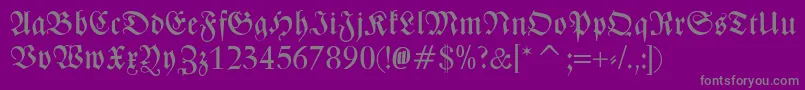 ZentenarFraktur-Schriftart – Graue Schriften auf violettem Hintergrund