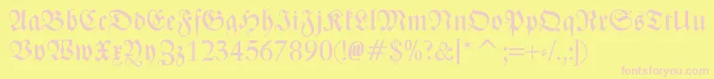 ZentenarFraktur Font – Pink Fonts on Yellow Background