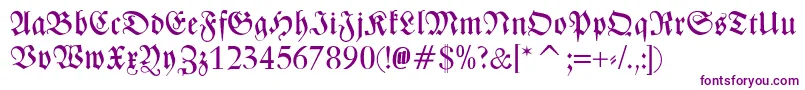 ZentenarFraktur Font – Purple Fonts on White Background