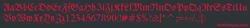 ZentenarFraktur Font – Red Fonts on Black Background