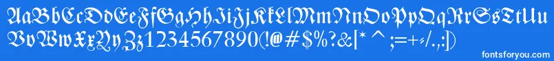 ZentenarFraktur Font – White Fonts on Blue Background