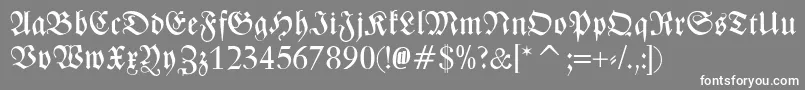 フォントZentenarFraktur – 灰色の背景に白い文字