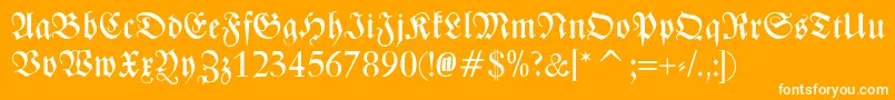 ZentenarFraktur Font – White Fonts on Orange Background