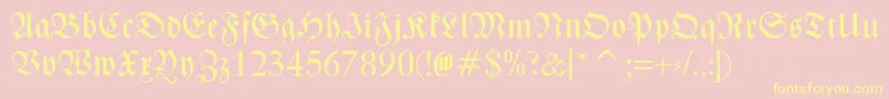 ZentenarFraktur Font – Yellow Fonts on Pink Background