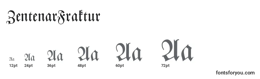 Größen der Schriftart ZentenarFraktur