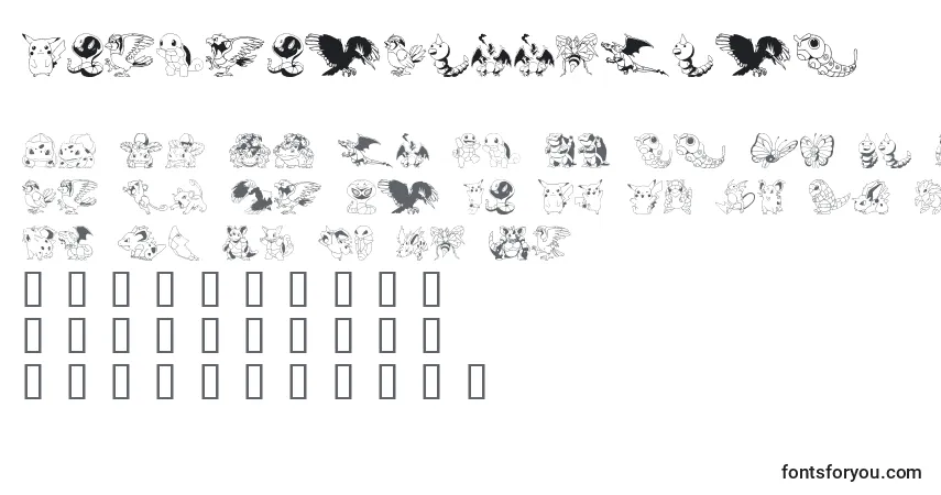 A fonte PokemonKiddyDing – alfabeto, números, caracteres especiais