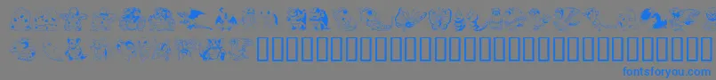 PokemonKiddyDing Font – Blue Fonts on Gray Background